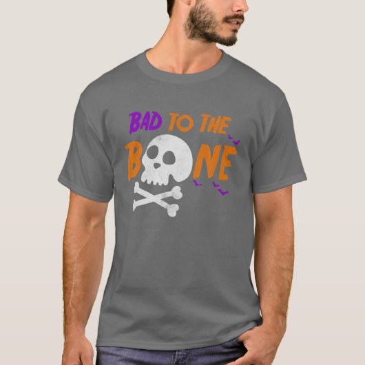 Slecht voor de Bone Funny Halloween Skeleton Hallo T-shirt (Voorkant)