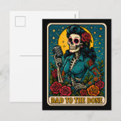 Slecht voor de Bone Retro Skeleton Singer Feestdagenkaart (Voorkant / Achterkant)