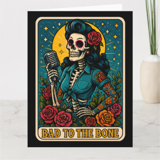 Slecht voor de Bone Retro Skeleton Singer Kaart