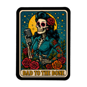 Slecht voor de Bone Retro Skeleton Singer Magneet