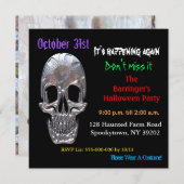 Slecht voor de Bone Skull Halloween Square Uitnodi Kaart (Voorkant / Achterkant)