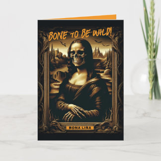 Slecht voor het bot Mona Lisa skelet Halloween Kaart