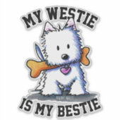 Slecht voor het bot Westie Sticker (Voorkant)