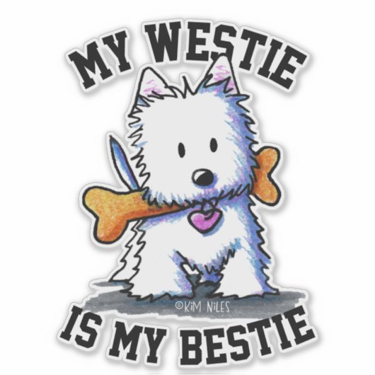 Slecht voor het bot Westie Sticker (Voorkant)