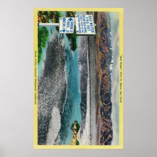 Slecht water in het National Monument (Death Valle Poster (Voorkant)