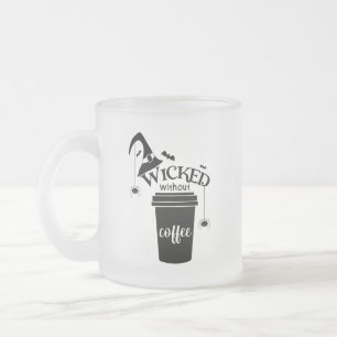 Slecht zonder koffie Schattig Grappig Zwarte Hekse Matglas Koffiemok