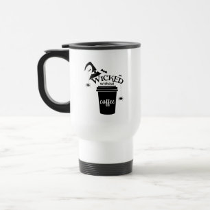 Slecht zonder koffie Schattig Grappig Zwarte Hekse Reisbeker