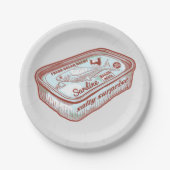 Slechte adem grappig Sardines blik Papieren Bordje (Voorkant)