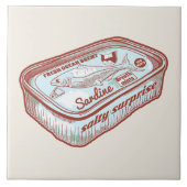 Slechte adem grappig Sardines blik Tegeltje (Voorkant)
