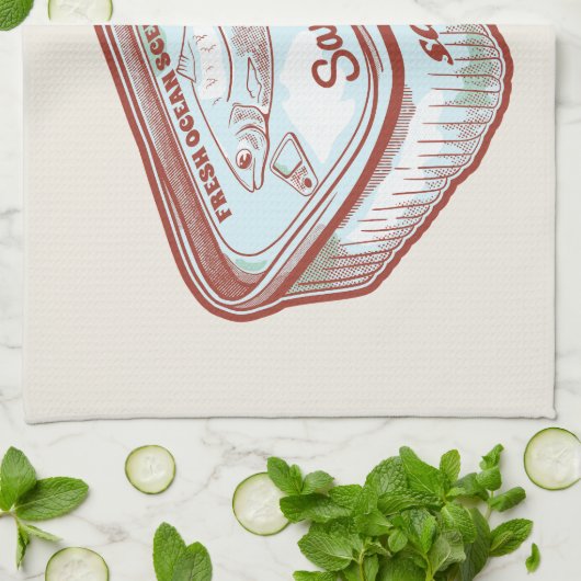 Slechte adem grappig Sardines blik Theedoek (Gevouwen)