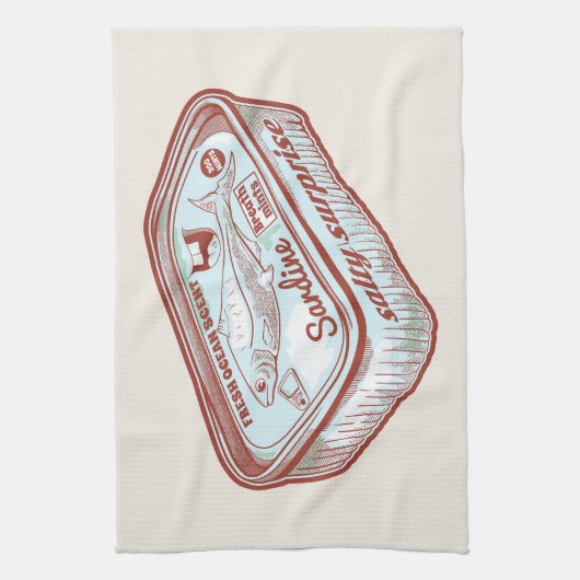 Slechte adem grappig Sardines blik Theedoek (Verticaal)