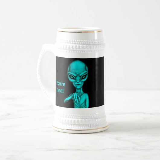Slechte Alien, jij bent de volgende! Bierpul (Voorkant links)