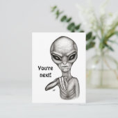 Slechte Alien, jij bent de volgende! Briefkaart (Staand voorkant)