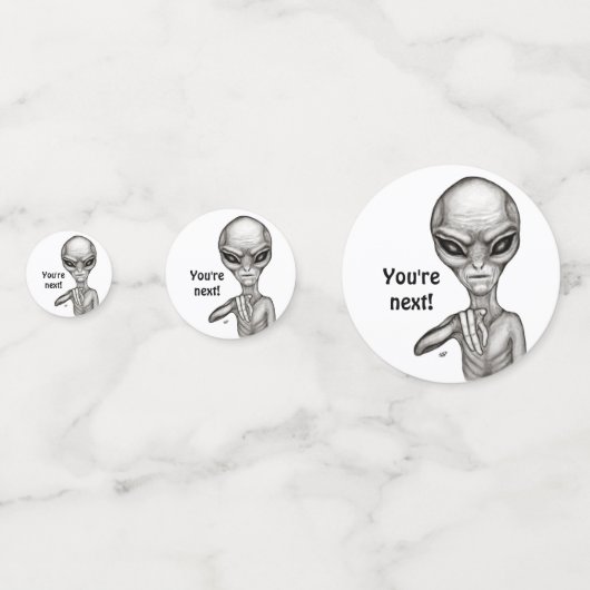 Slechte Alien, jij bent de volgende! Confetti (Achterkanten)