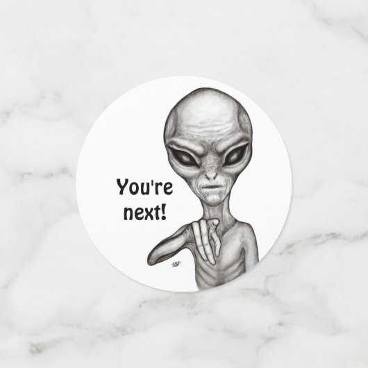 Slechte Alien, jij bent de volgende! Confetti (Kleine voorkant)