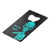 Slechte Alien, jij bent de volgende! Creditkaart Flessenopener (Achterkant Gekanteld)