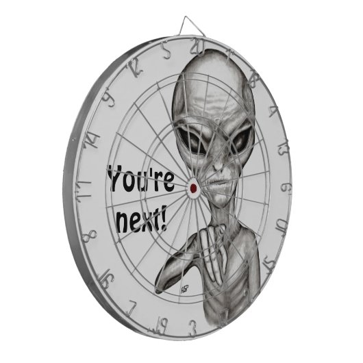 Slechte Alien, jij bent de volgende! Dartbord (Voorkant Links)