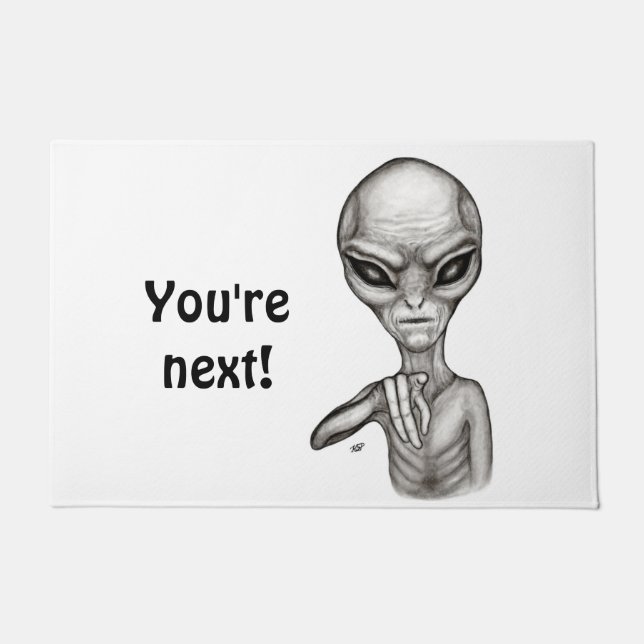 Slechte Alien, jij bent de volgende! Doormat Deurmat (Voorkant)