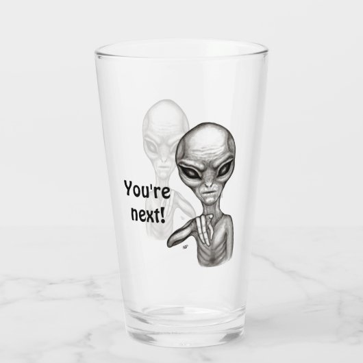 Slechte Alien, jij bent de volgende! Glas (Achterkant)