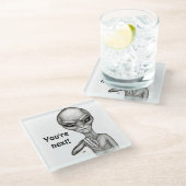 Slechte Alien, jij bent de volgende! Glazen Onderzetter (Schuin)