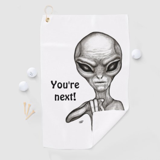 Slechte Alien, jij bent de volgende! Golfhanddoek (Insitu)