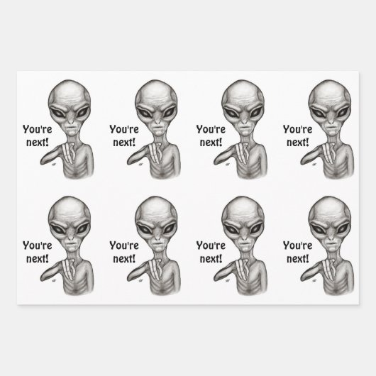 Slechte Alien, jij bent de volgende! Inpakpapier Vel (Voorkant)