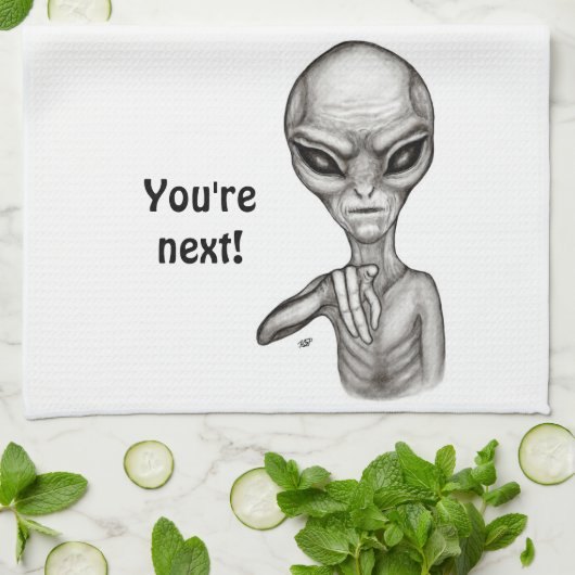 Slechte Alien, jij bent de volgende! keukenhanddoe Theedoek (Gevouwen)