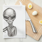 Slechte Alien, jij bent de volgende! keukenhanddoe Theedoek (Quarter Fold)