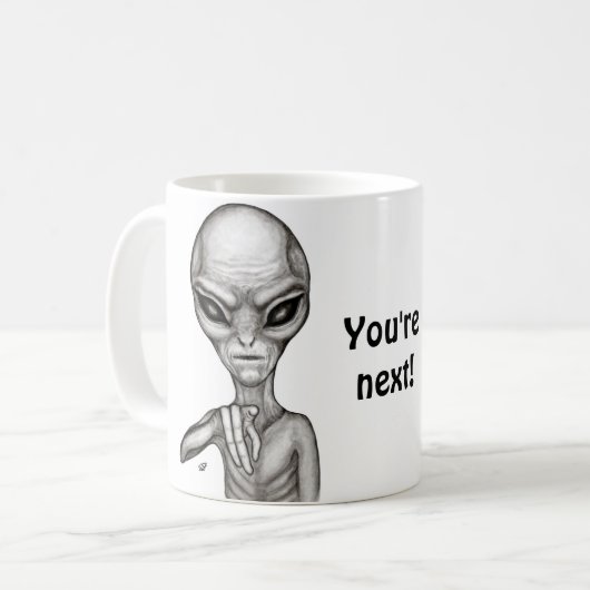 Slechte Alien, jij bent de volgende! Koffiemok (Voorkant links)