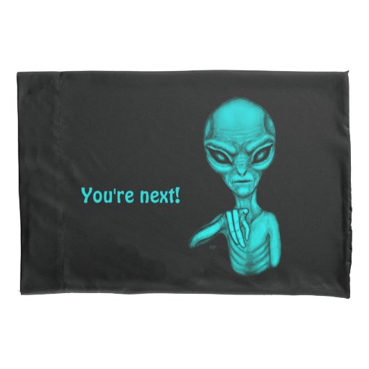 Slechte Alien, jij bent de volgende! Kussensloop (Voorkant-Links)