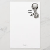 Slechte Alien, jij bent de volgende! Letterkop Briefpapier (Achterkant)