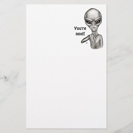 Slechte Alien, jij bent de volgende! Letterkop Briefpapier (Voorkant)