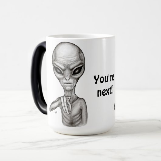 Slechte Alien, jij bent de volgende! Magische Mok (Voorkant links)