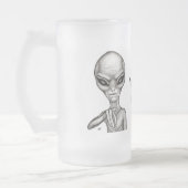 Slechte Alien, jij bent de volgende! Matglas Bierpul (Links)