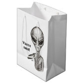 Slechte Alien, jij bent de volgende! Medium Cadeauzakje (Voorkant Gekanteld)