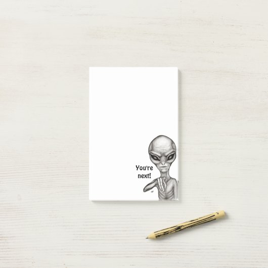 Slechte Alien, jij bent de volgende! Opmerkingen Post-it® Notes (Op bureau)