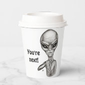 Slechte Alien, jij bent de volgende! Papieren Bekers (Achterkant)