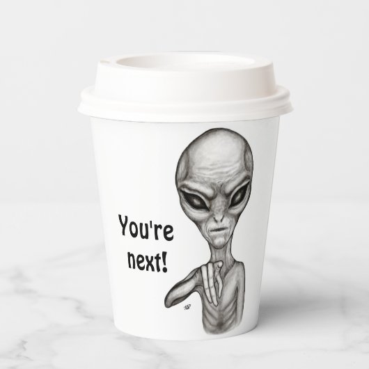 Slechte Alien, jij bent de volgende! Papieren Bekers (Achterkant)