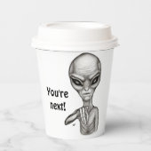 Slechte Alien, jij bent de volgende! Papieren Bekers (Voorkant)