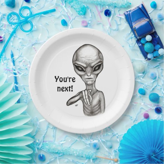 Slechte Alien, jij bent de volgende! Papieren Bordje (Feest)