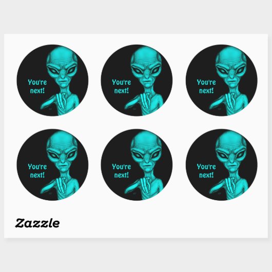 Slechte Alien, jij bent de volgende! Ronde Sticker (Vel)
