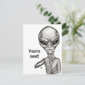 Slechte Alien, jij bent de volgende! RSVP Kaartje (Staand voorkant)