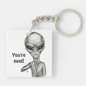 Slechte Alien, jij bent de volgende! Sleutelhanger (Achterkant)