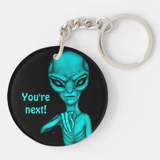 Slechte Alien, jij bent de volgende! Sleutelhanger (Achterkant)