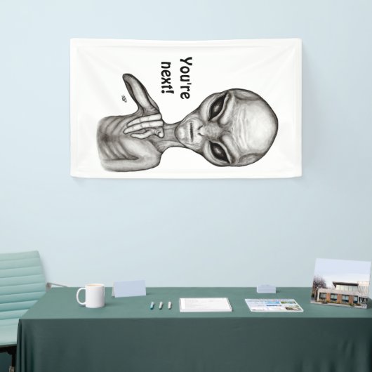 Slechte Alien, jij bent de volgende! Spandoek (Beurs)