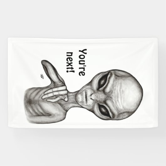 Slechte Alien, jij bent de volgende! Spandoek (Horizontaal)