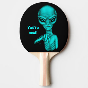 Slechte Alien, jij bent de volgende! Tafeltennisbatje