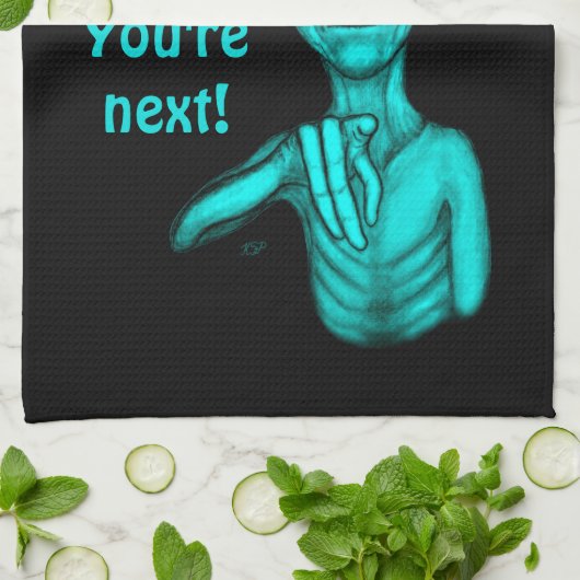 Slechte Alien, jij bent de volgende! Theedoek (Gevouwen)