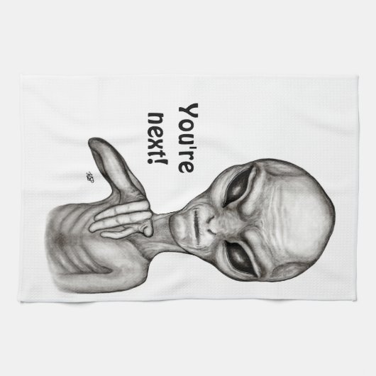 Slechte Alien, jij bent de volgende! Theedoek (Horizontaal)