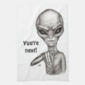 Slechte Alien, jij bent de volgende! Theedoek (Verticaal)